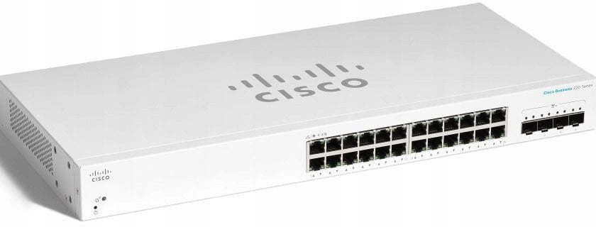 Cisco CBS220-24T-4X-EU-RF łącza sieciowe Zarządzany L2 Gigabit Ethernet (10/100/1000) Biały