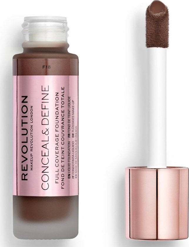 Makeup Revolution Makeup Revolution, Conceal & Define, Oil Free, Cream Foundation, F 18, 23 ml For Women