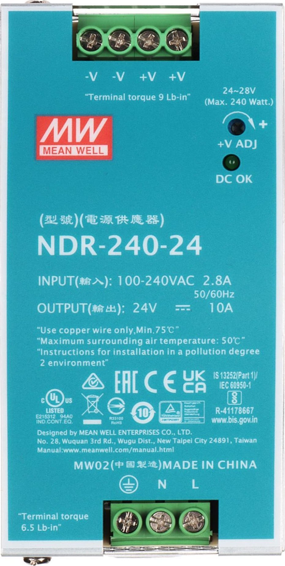 Mean Well ZASILACZ IMPULSOWY NDR-240-24 MEAN WELL