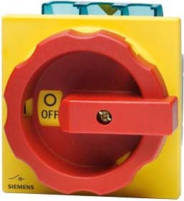 Siemens Łącznik krzywkowy 0-1 3P 63A do wbudowania żółto/czerwony IP65 (3LD2555-0TK53)