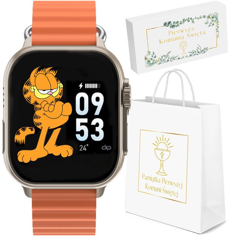 Zegarek SMARTWATCH KOMUNIA Rubicon RNCF17 pomarańczowy