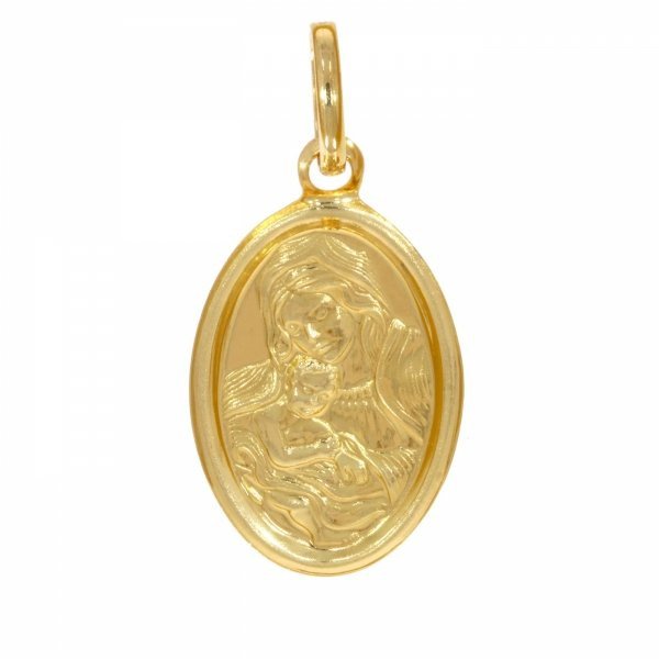 Złoty medalik Matka Boska z Dzieciątkiem PR.585 ME.00663