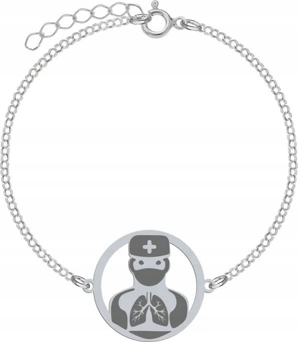 Radziszewska Jewellery Srebrna Bransoletka Pulmonolog GRAWER GRATIS