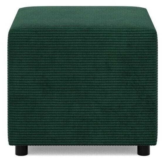 Adams Group Pufa do siedzenia, BLOM, sztruksowy, 51x51x40 cm, butelkowa zieleń
