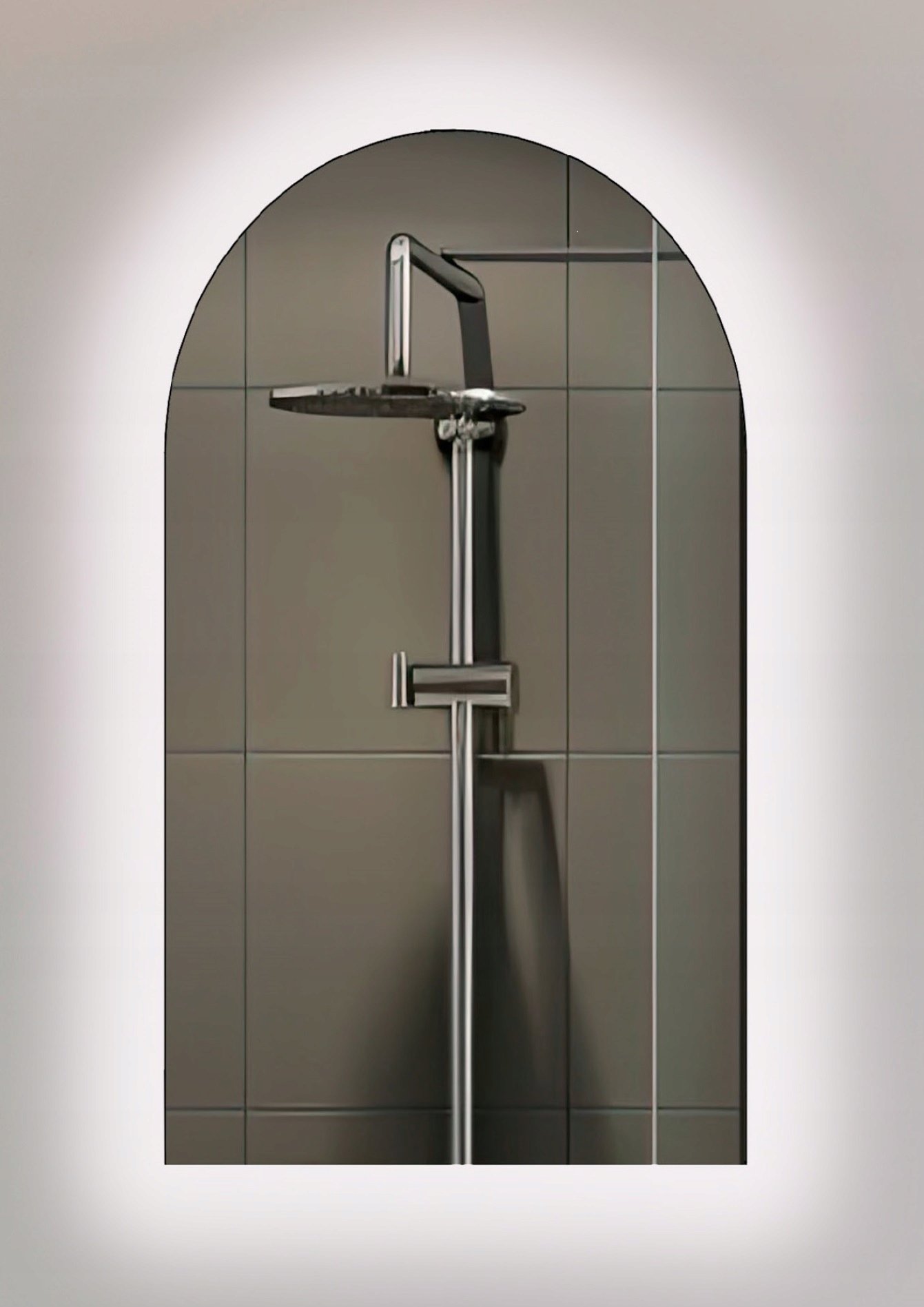 MIRR MASTERJERO WITH LIGHT LED SEMI-OVAL