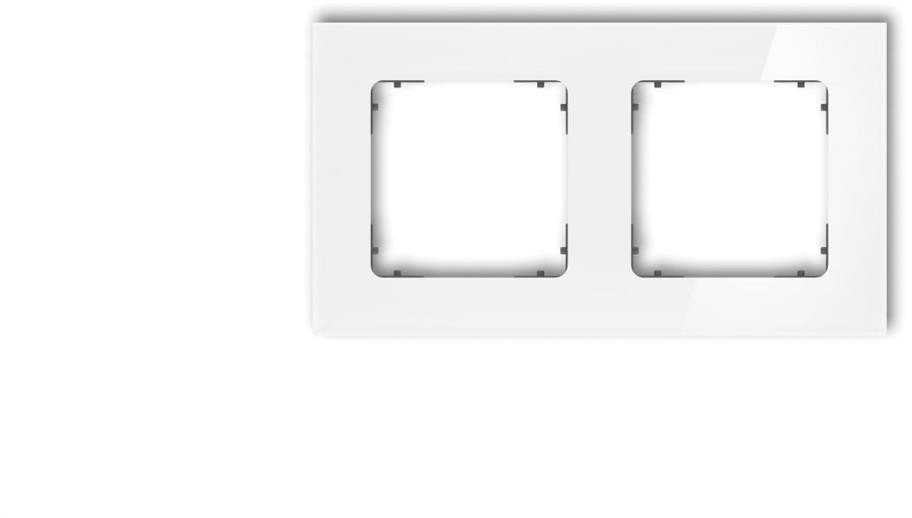 ICON Ramka uniwersalna podwójna kwadratowa - efekt szkła (ramka: biała spód: grafitowy mat) 0-28-IRSK-2