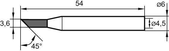 Ersa Grot lutowniczy, ścięty 45 0162LD Ersa
