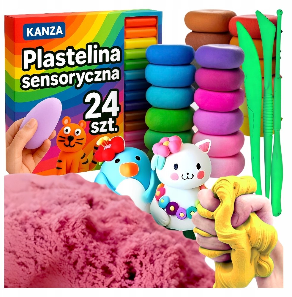 PLASTELINA PIANKOLINA DLA DZIECI 24szt. KANZA
