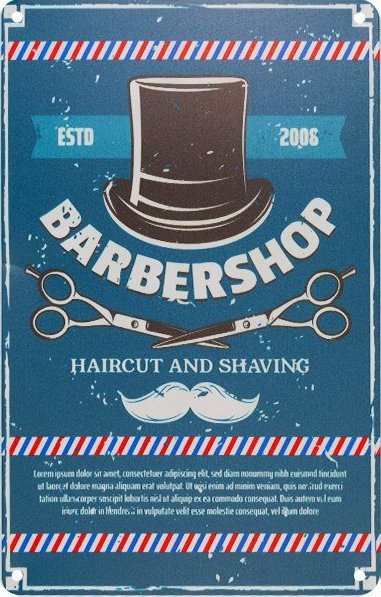 Activeshop Tablica ozdobna barber B031