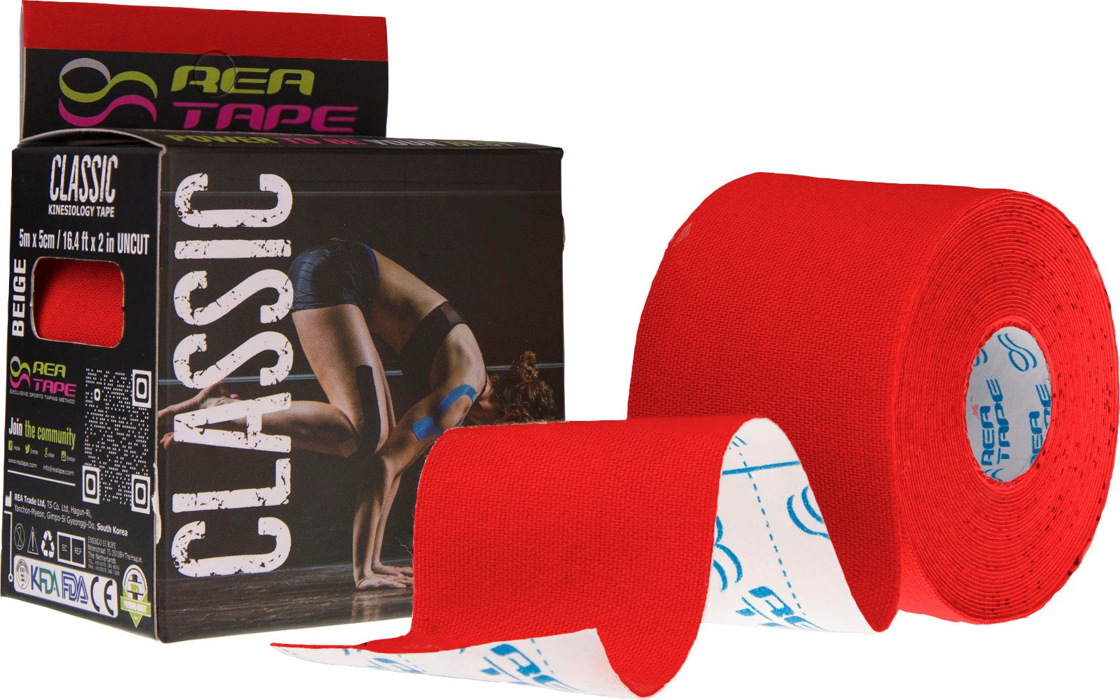 REA TAPE Classic (Czerwony) 5x5cm 1szt