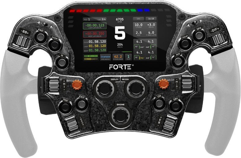 Asetek SimSports Forte Formula Pro Button Box, 4,3 Zoll LCD, aRGB - schwarz