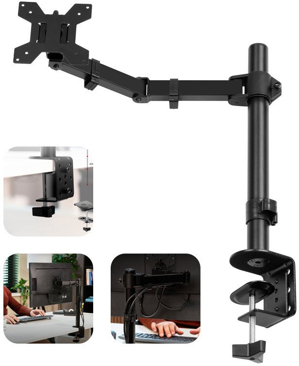 Pojedyncze Długie Ramię do Monitora 13"-32" CMA10 Audizio one size