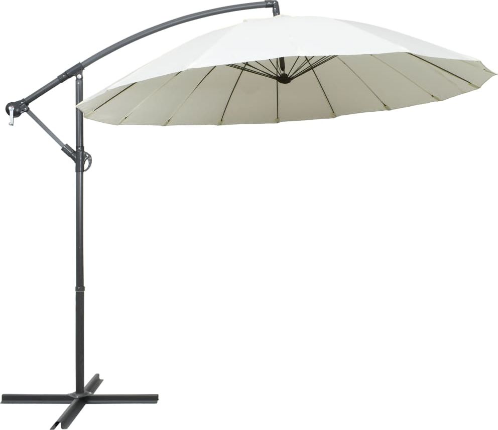 vidaXL Parasol ogrodowy, wiszący, biały, 3 m, słupek aluminiowy