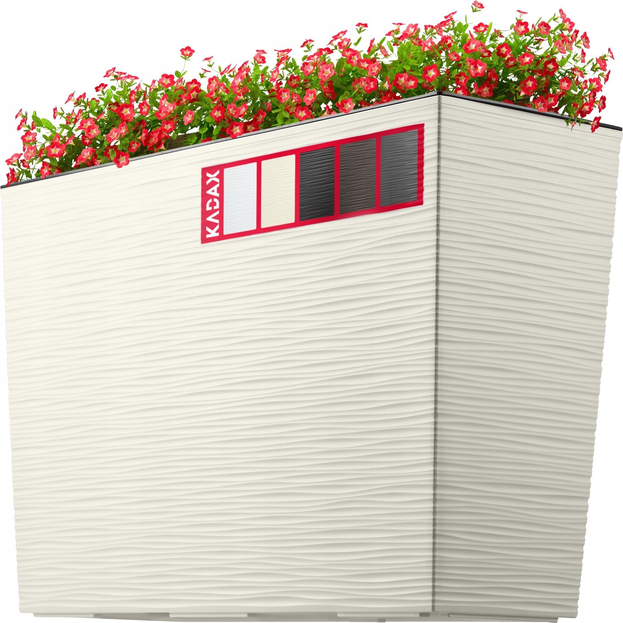 Kadax Kwietnik Doniczka Donica + Wkład Kremowa 19x56 cm