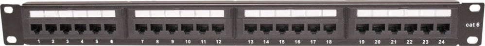 TKH Panel kat.6 19 cali 1U 24xRJ45 UTP czarny CCAS-PA6-24UTP