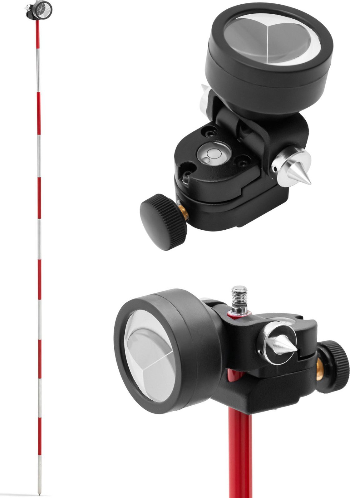 Steinberg Mini pryzmat lustro dalmiercze geodezyjne z tyczką srebrna powłoka śr. 3,5 cm 1,26 m Mini pryzmat lustro dalmiercze geodezyjne z tyczką sreb