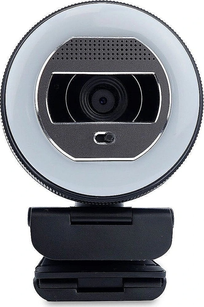 Kamera internetowa Terra TERRA Webcam Halo mit LED-Lichtkranz (C1868pro) und Privatschieber Full-HD, Auto Focus, Stereo Mic, Privacy Slider