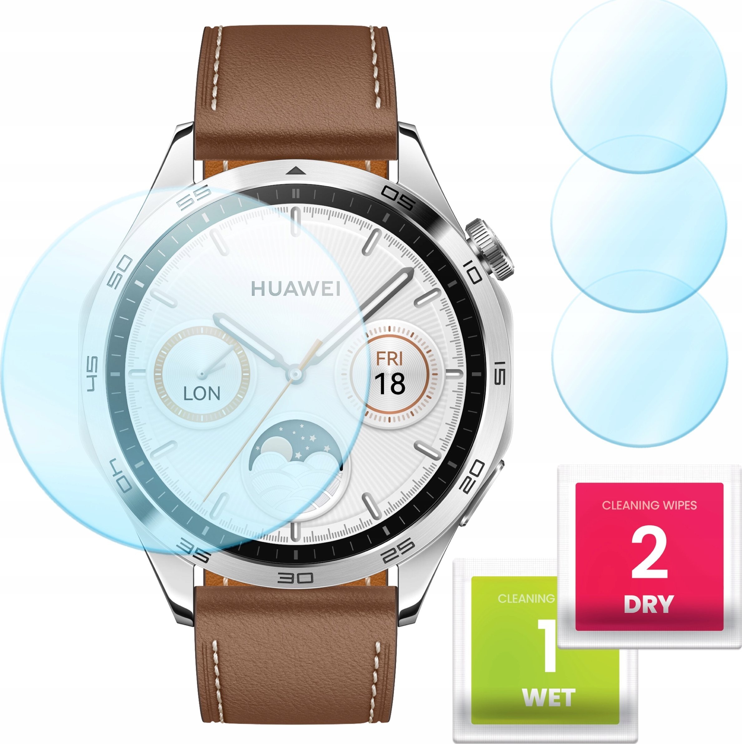 Hello Case 3-PAK Szkło Hybrydowe do Huawei Watch GT 4 (46 mm) (Szkiełko, Ochronne)