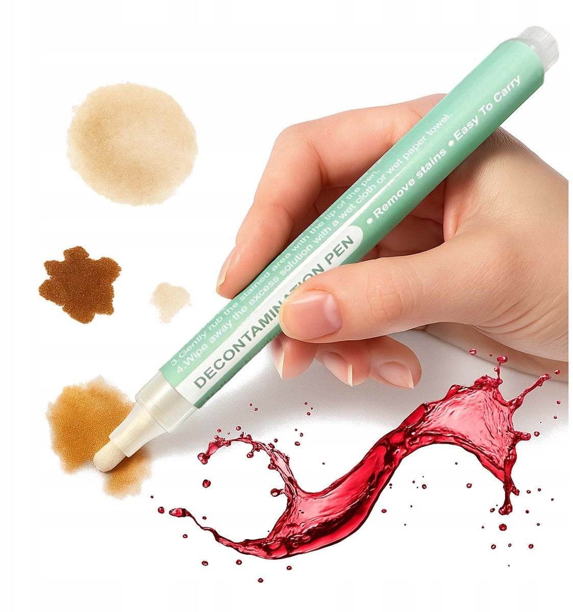 Odplamiacz w pisaku na plamy z wina tłuszczu soków flamaster niezawodny