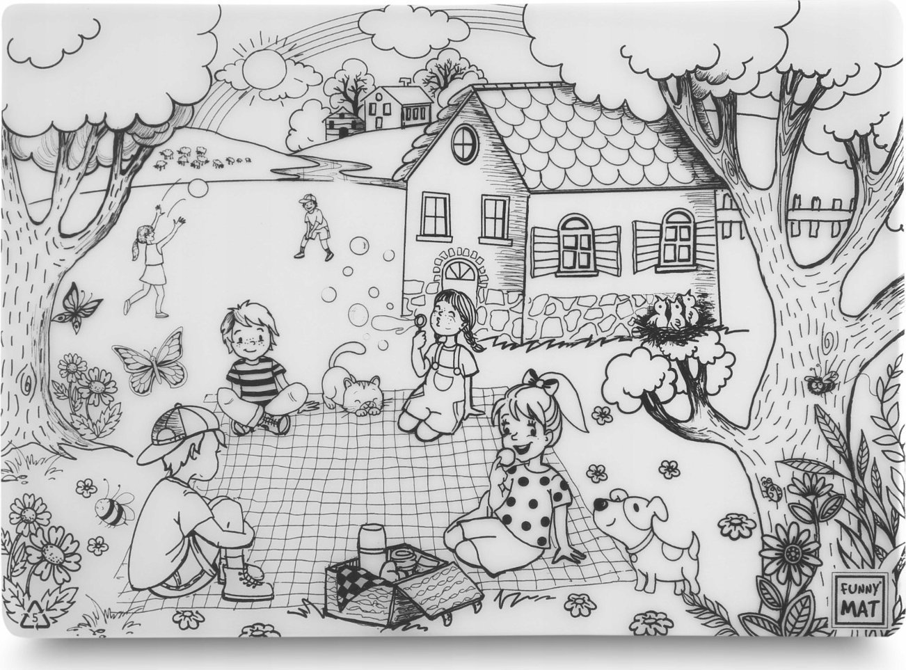 vidaXL Mata biała Wiosna Funny Mat STRIGO