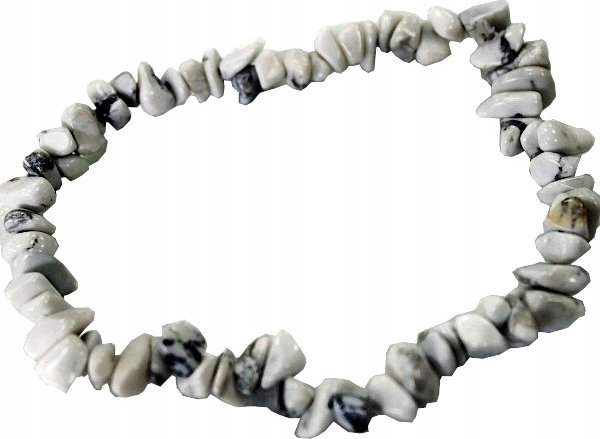 Lovrin BRANSOLETKA JASPIS BIAŁY KAMIEŃ NATURALNY