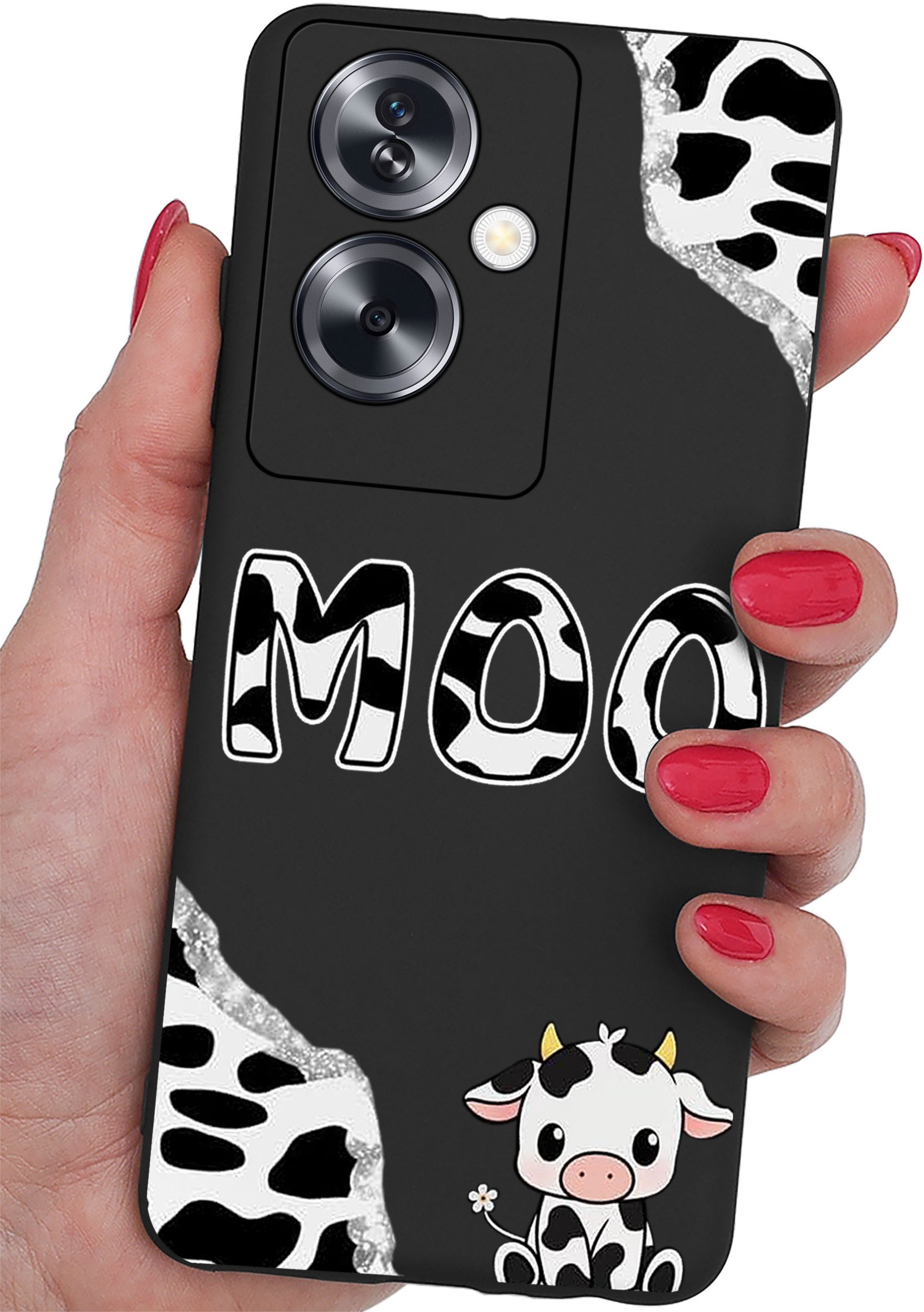 krainaGSM ETUI do Oppo A79 5G WZORY SILIKONOWE MATT CASE + SZKŁO ochronne 9H