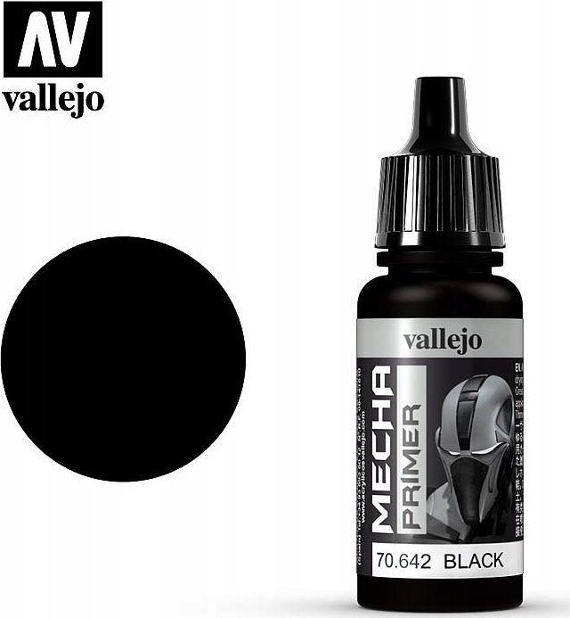 Vallejo Vallejo 70.642, Base paint primer, Plastic, Ready mixed, Black, Satin, Bottle