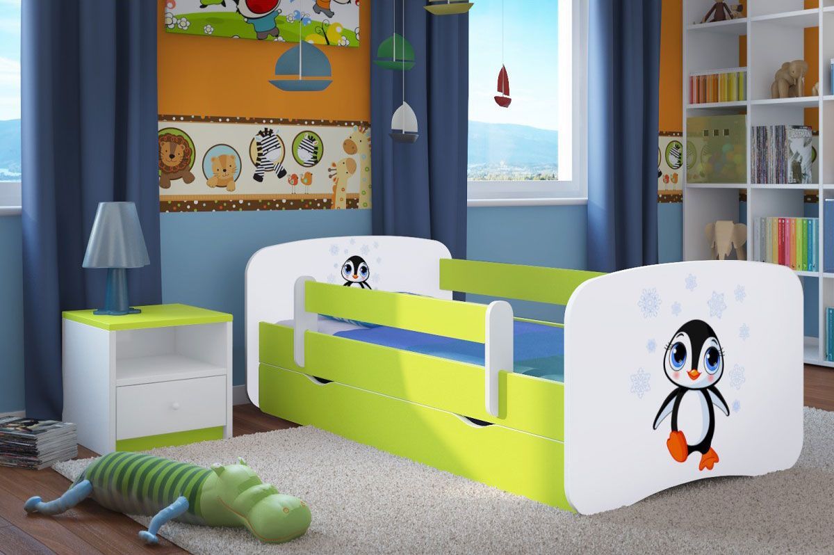 Elior Łóżko dziecięce ze stelażem Happy 2X mix 80x180 - zielone