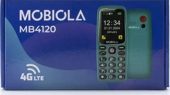 Telefon komórkowy Vega TELEFON GSM MOBIOLA MB4120 4G TELEFON DLA SENIORA TURKUSOWY>