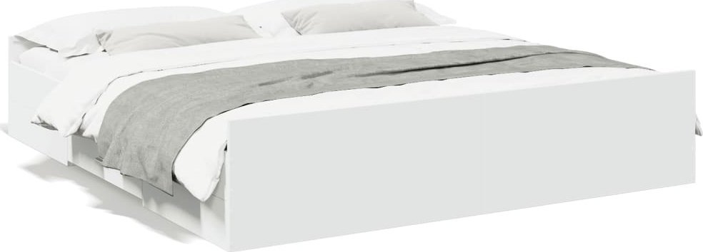 vidaXL vidaXL Rama łóżka z szufladami, biała, 200x200 cm