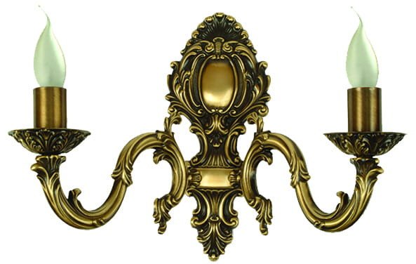 Kinkiet dwupłomienny z mosiądzu Roma