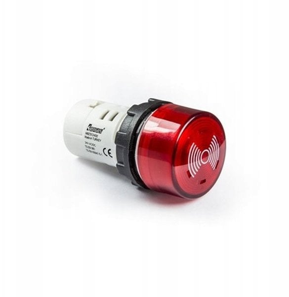 Emas Buzzer, monoblok, 230V AC, 85db, podświetlony, IP65, czerwony T0-MBZS220SE