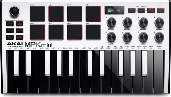 Akai MPK MINI MK3 WHITE - Klawiatura Sterująca USB