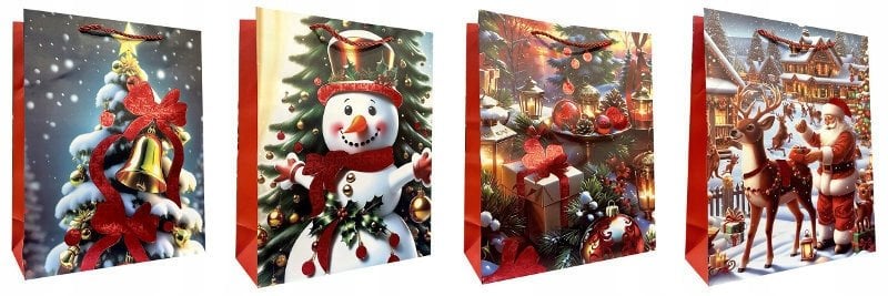 Torebka ozdobna prezentowa JP 2626C 18x23x10 cm mix cena za 1 szt