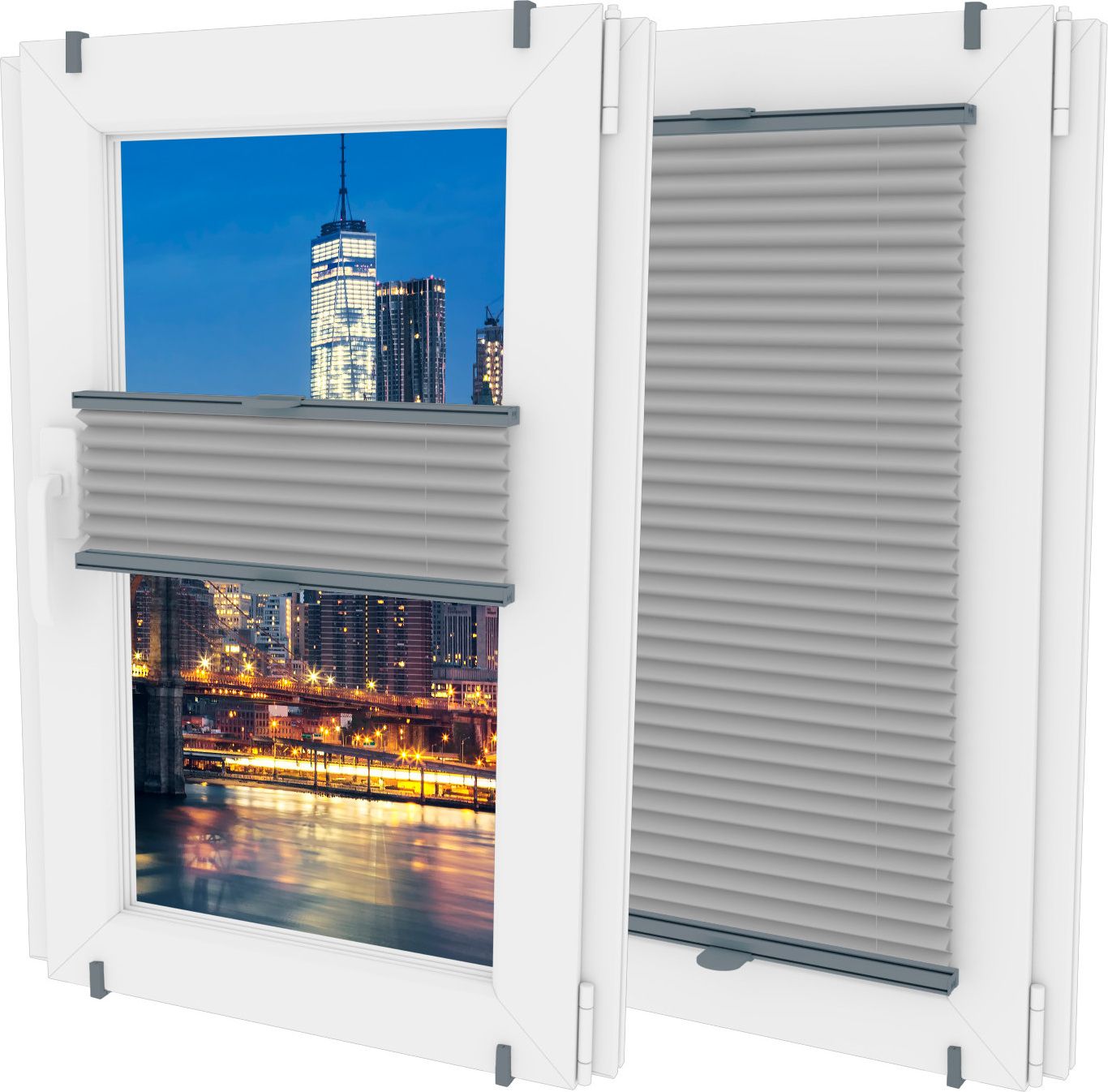 Oslonaokna 'Roleta plisowana plisa wysokość do 150cm kolor Szary'