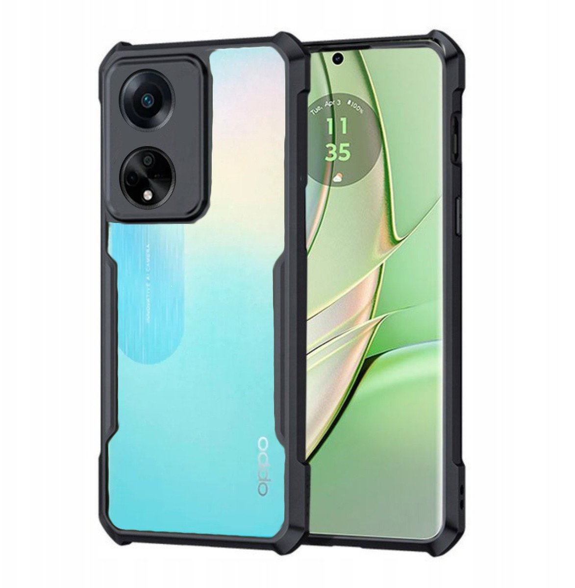 Etui SUPERO Corner-X do Oppo A98/A98 5G, czarno-przezroczyste