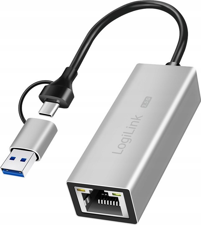 Adapter USB LogiLink LogiLink USB-A/-C auf 2,5G Ethernet-Netzwerkadapter grau