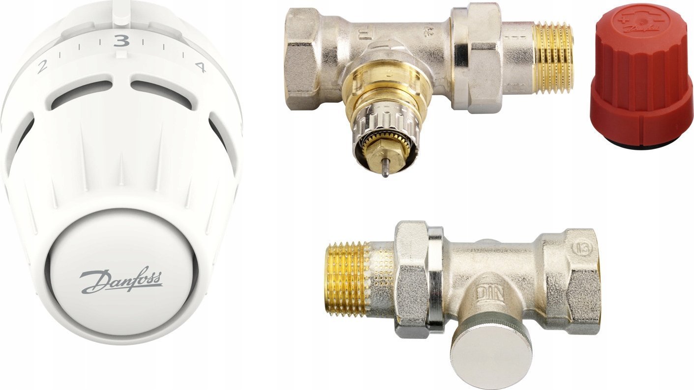 Danfoss Zestaw 3-elementowy Regus RA nakrętka +RA-N+RLV-S 15 prosty