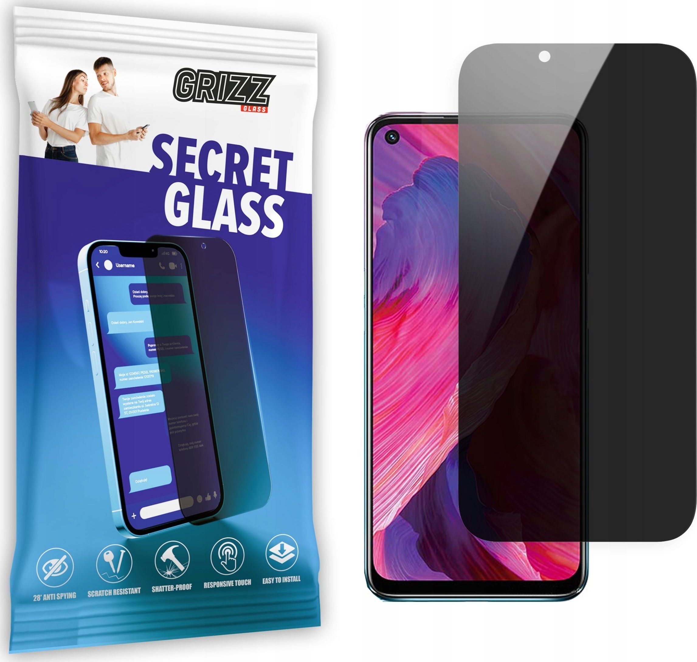 GrizzGlass Szkło prywatyzujące GrizzGlass SecretGlass Oppo A54 5G