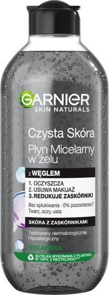 Garnier Czysta Skóra Płyn Micelarny W Żelu Z Węglem 400 ml