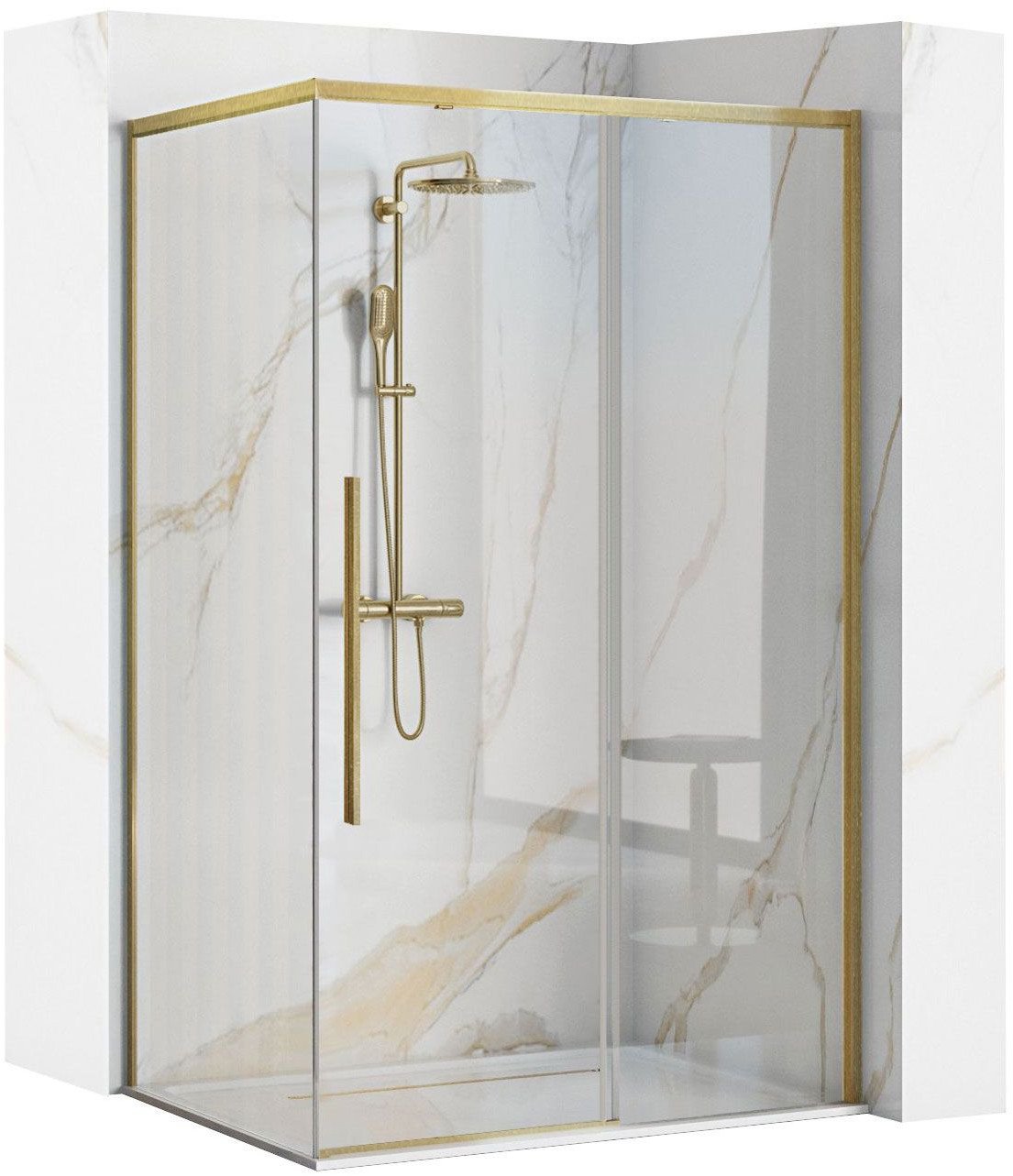 Kabina prysznicowa SOLAR ZŁOTA Szczotkowana 100x80