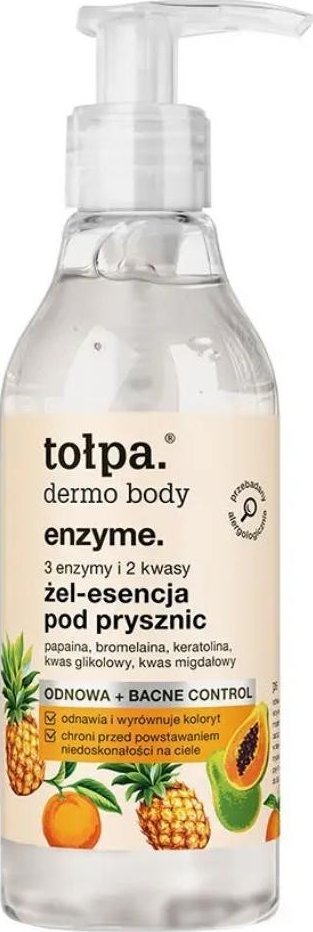 Tołpa Tołpa, dermo body enzyme, żel-esencja pod prysznic, 3 enzymy i 2 kwasy, 195 ml