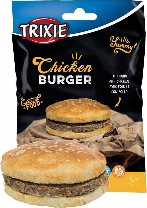 Trixie Chicken Burger, przysmak dla psa, 9 cm, 140 g, kurczak i skóra naturalna