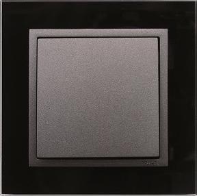 Efapel EFAPEL LOGUS90 CRYSTAL ramka 1-krotna, czarne szkło/grafit 90910 TES