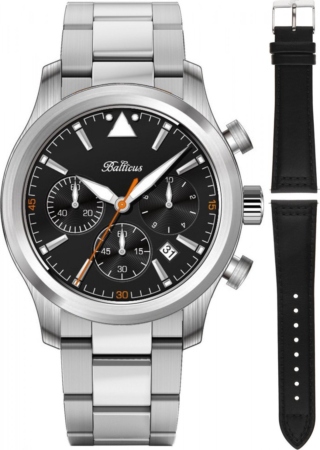 Zegarek Balticus Zegarek męski Balticus BALFSQCHBLA srebrny