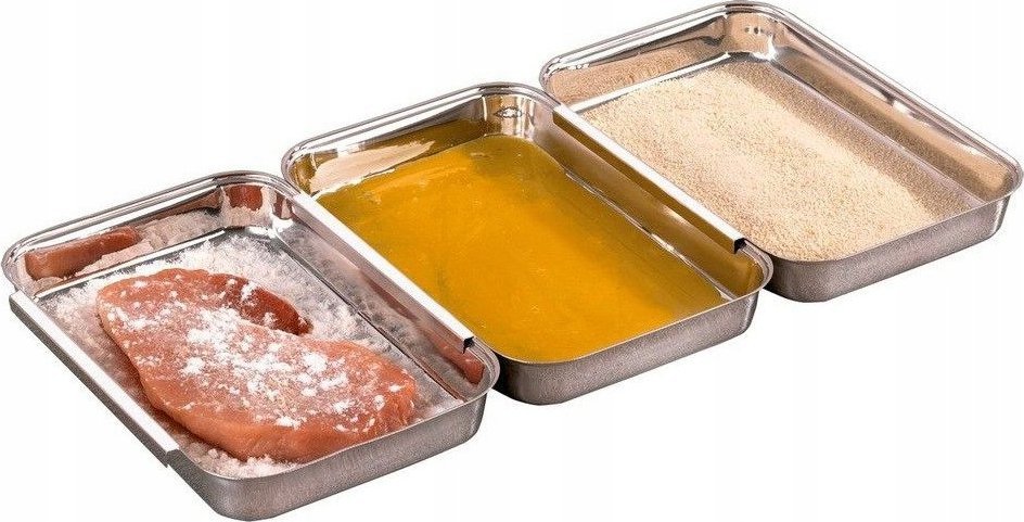 Maximex Zestaw do panierowania artykułów spożywczych, stal nierdzewna