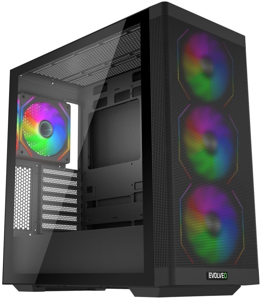 Obudowa Evolveo EVOLVEO Scorpio obudowa eATX/ATX 4x ARGB ventilátor 120mm panel boczny ze szkła hartowanego panel przedni z siatką
