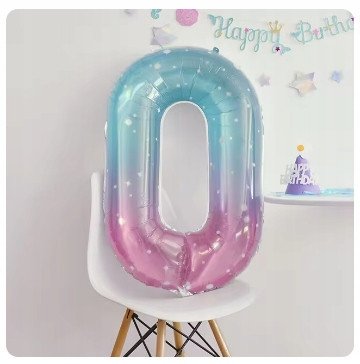 Balon 0 urodziny Cyfra ZERO Foliowy Happy Birthday różowo-niebieski 100cm
