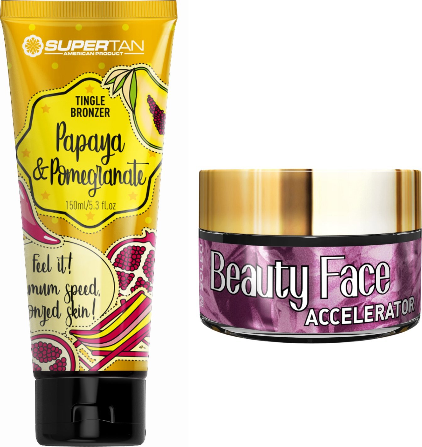 Supertan Supertan Papaya & Pomegranate + Słoiczek Beauty Face