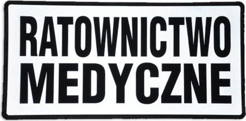 Polska Firma Emblemat RATOWNICTWO MEDYCZNE odblaskowy na rzepie 31 x 15 cm NOWY